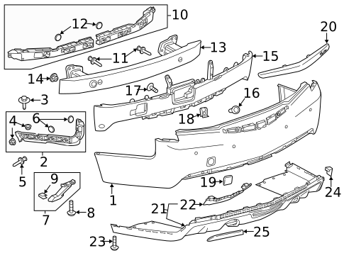 Bumper & Components - Rear for 2015 Cadillac ATS #0