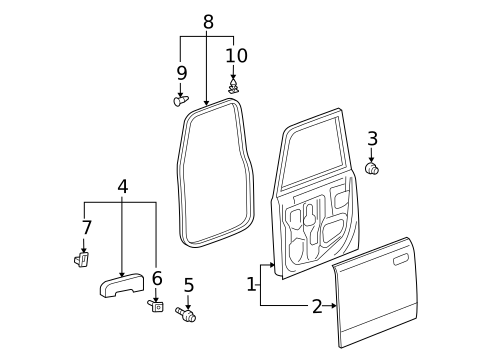 Door & Components for 2004 Scion xB #0