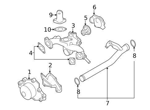 Water Pump for 2005 Hyundai Tucson #0