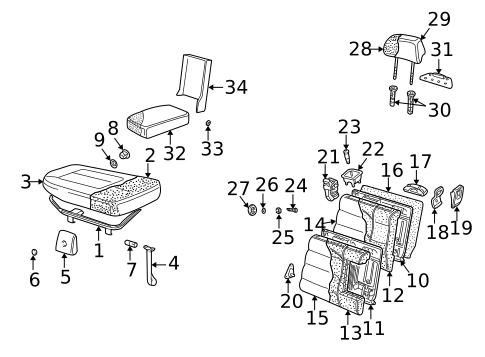 Rear Seat Components for 2005 Volkswagen Passat #1