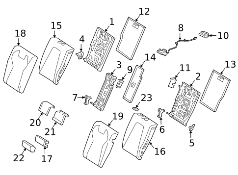 Rear Seat Components for 2021 Mercedes-Benz A35 AMG #4