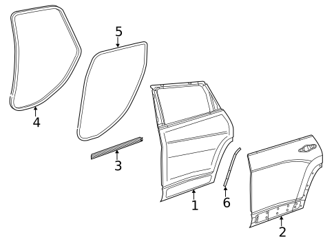 Door & Components for 2015 Jeep Cherokee #1