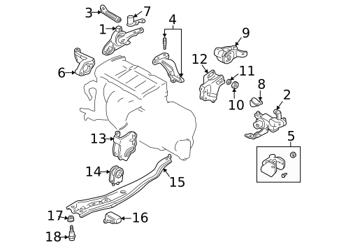 Engine & Trans Mounting for 1999 Mazda Protege #0