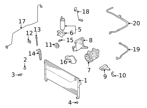 Condenser, Compressor & Lines for 1998 Subaru Forester #0