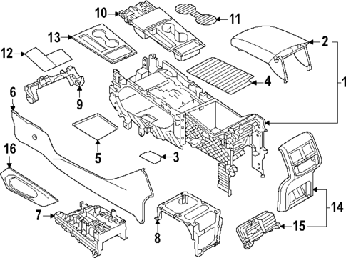 Center Console for 2025 Volkswagen Atlas Cross Sport #1