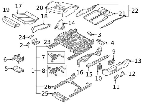 Front Seat Components for 2022 Audi A6 Quattro #7