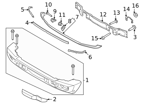 Bumper & Components - Front for 2022 Ford Bronco #1