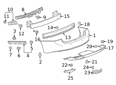 Bumper & Components - Rear for 2021 Chevrolet Malibu #0
