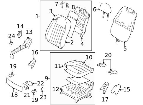 Passenger Seat Components for 2012 Hyundai Genesis #0