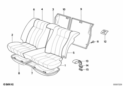 Rear Seat for 1992 BMW 535i #5
