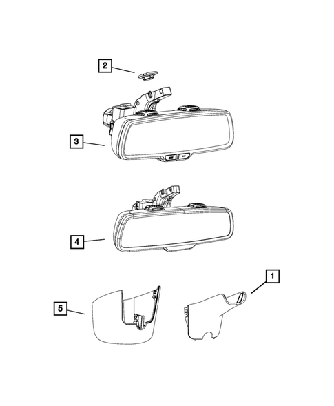 Glass and Interior Rearview Mirror for 2021 Dodge Challenger #1