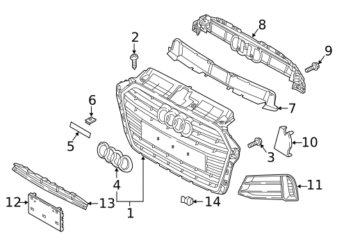 Grille & Components for 2018 Audi A3 Quattro #3