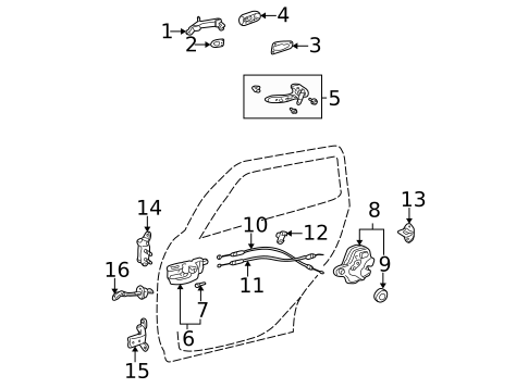 Lock & Hardware for 2008 Toyota Corolla #1