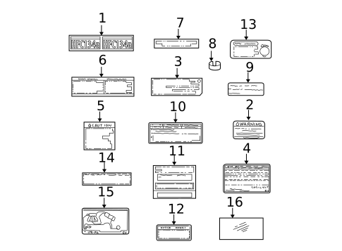 Labels for 2001 Lexus RX300 #0