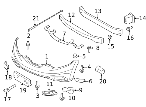 Bumper & Components - Front for 2014 Nissan Murano #2