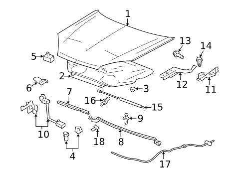 Hood & Components for 2008 Saturn Aura #0