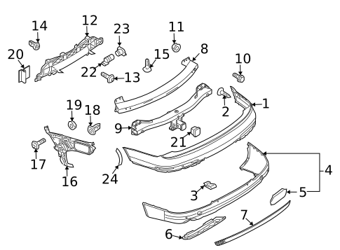 Bumper & Components - Rear for 2013 Audi Q7 #2