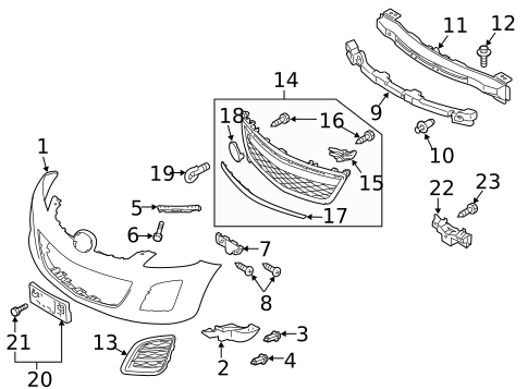 Bumper & Components - Front for 2011 Mazda CX-7 #1