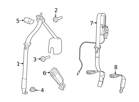 Rear Seat Belts for 2018 Jeep Wrangler #0