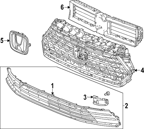 Grille & Components for 2023 Honda Accord #0