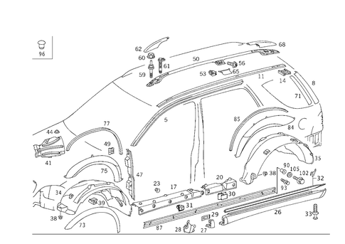 Outside Attachment Parts for 1998 Mercedes-Benz ML 320 #1