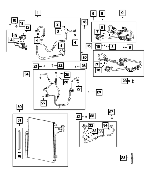 Air Conditioner and Heater Plumbing for 2023 Jeep Grand Cherokee L #3