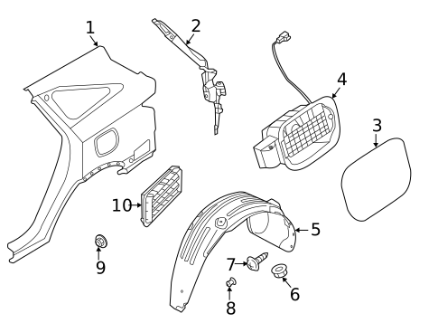 Quarter Panel & Components for 2024 Kia Sorento #0