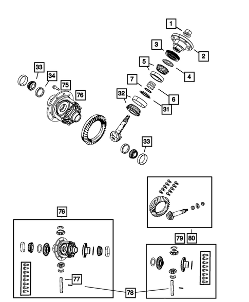 Front Axle; Housing, Differential and Vent for 2008 Jeep Wrangler #0