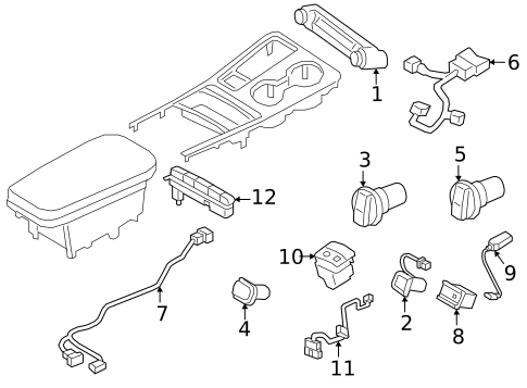 Center Console for 2020 Kia Stinger #1