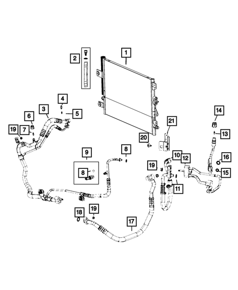 Air Conditioner and Heater Plumbing for 2021 Jeep Cherokee #0