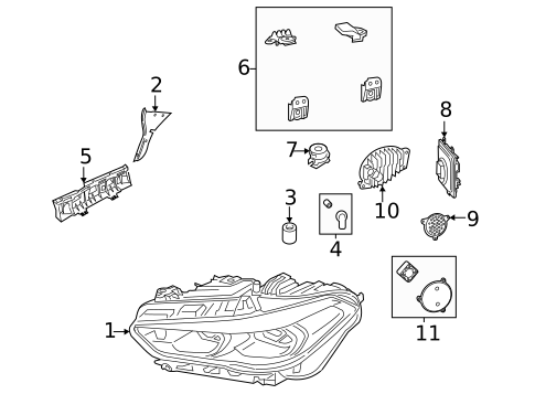 Headlamp Components for 2021 BMW X6 #0