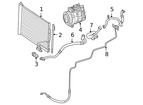 Condenser, Compressor & Lines for 2005 Mercedes-Benz SLK55 AMG #0