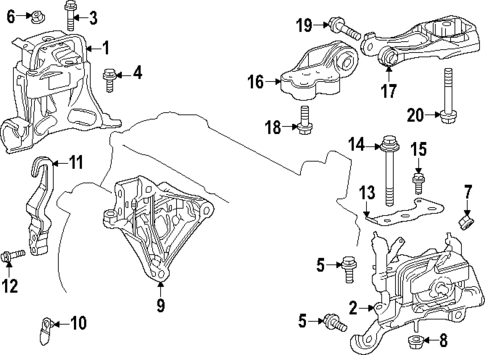 Engine & Trans Mounting for 2023 Toyota Prius #0