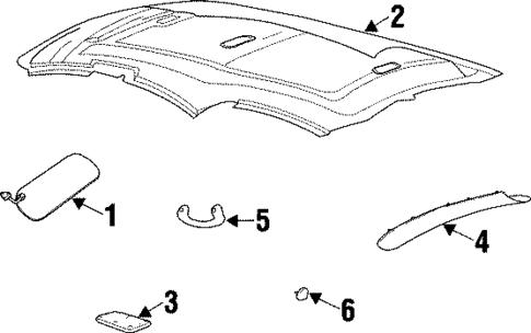 Interior Trim - Roof for 1996 Mercury Sable #0