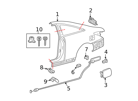 Quarter Panel & Components for 2007 Toyota Solara #0