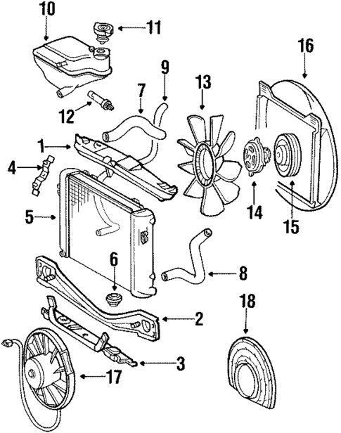 Radiator Support for 1991 Mercedes-Benz 420 SEL #0
