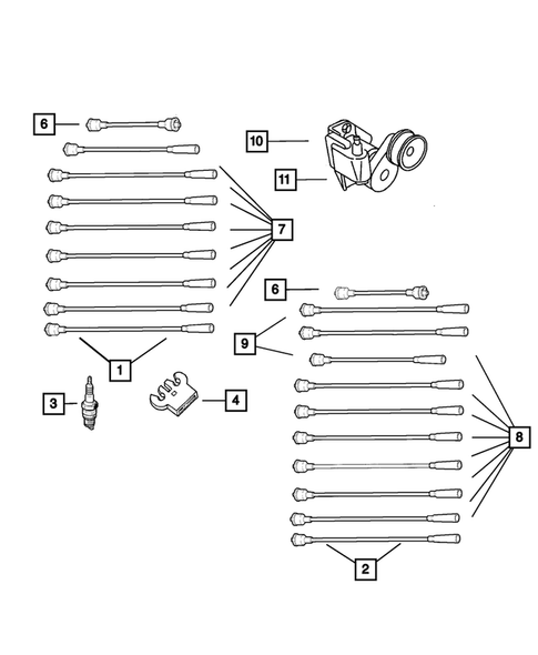 Spark Plugs-Cables-Coils for 2002 Dodge Ram 2500 #0
