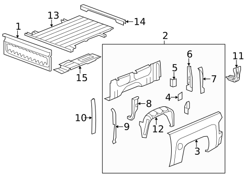 Pick UP Box Components for 2016 GMC Sierra 2500 HD #2