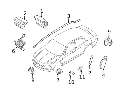 Air Bag Components for 2010 Mercury Milan #1