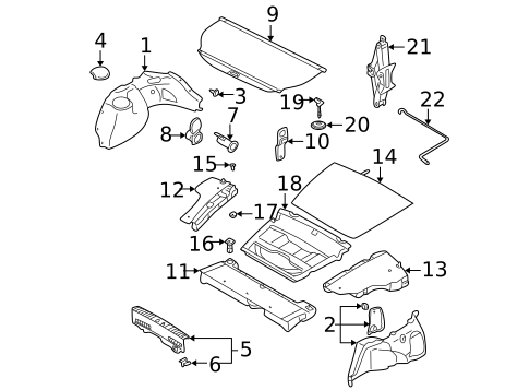 Interior Trim - Rear Body for 2003 Subaru Impreza #0