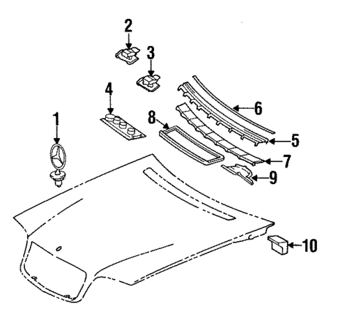 Exterior Trim - Hood for 1993 Mercedes-Benz 400 SEL #0
