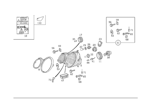 Lighting Unit, Foglamp, and Additional Blinker Lamp for 2002 Mercedes-Benz CLK430 #0