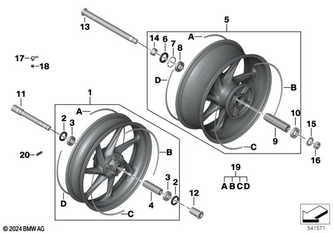 Wheels with Bearings for 2026 BMW-Motorrad M 1000 RR #0