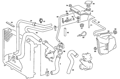 Expansion Tank, Mounting and Hoses for 1990 Mercedes-Benz 190E #4