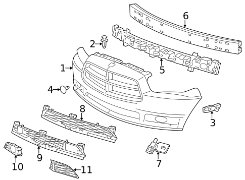 Bumper & Components - Front for 2014 Dodge Charger #0