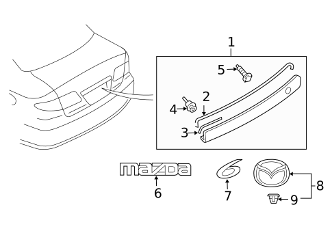 Exterior Trim - Trunk for 2008 Mazda 6 #0