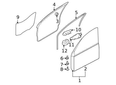 Door & Components for 2006 Mitsubishi Lancer #0
