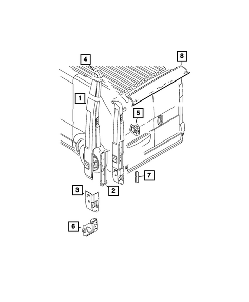 Aperture Panel, Pillar Supports and Cab Back for 2026 Ram ProMaster 3500 #17