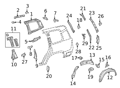Inner Structure for 2017 Lexus LX570 #1