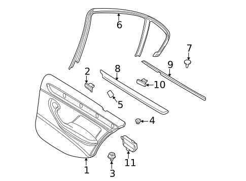 Interior Trim - Rear Door for 2005 BMW 325xi #1